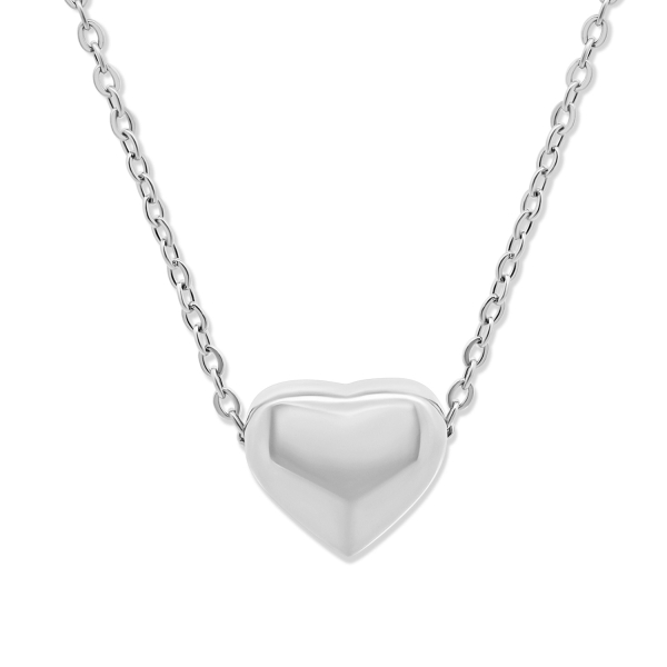 Lovebird Collier mit Herz Edelstahl - Ankerkette 40+5cm