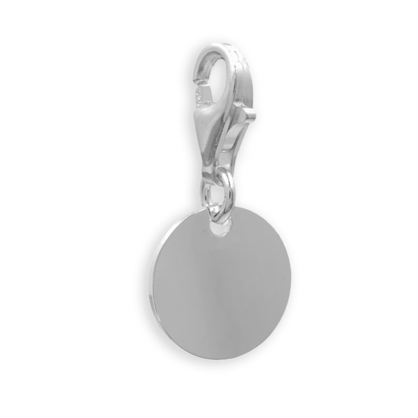 Charm Einhänger Platte Silber 925 - Ø 10mm