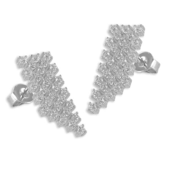 Ohrstecker mit 58 Zirkonia Silber 925 rhodiniert