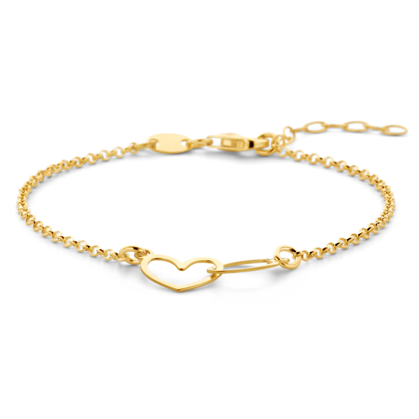 Armband Herz und Kreis Silber 925 vergoldet