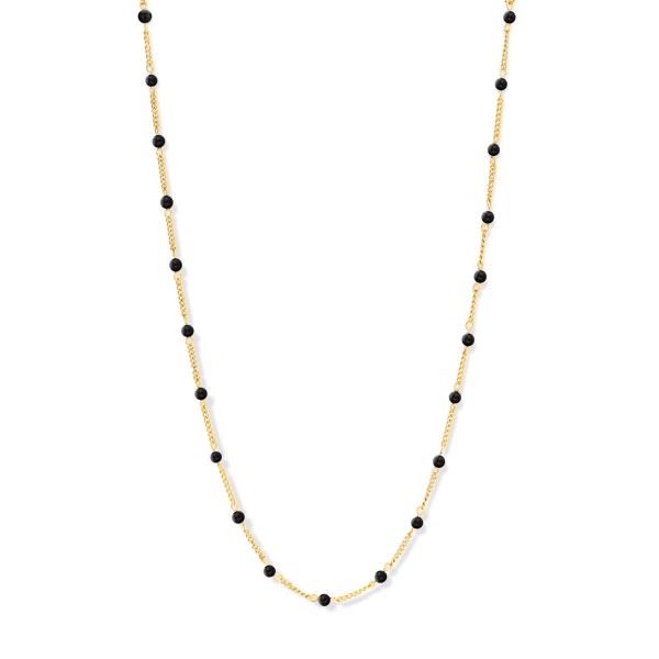 Lovebird Collier mit schwarzem Achat 38+7cm Edelstahl IPG - Bild 2