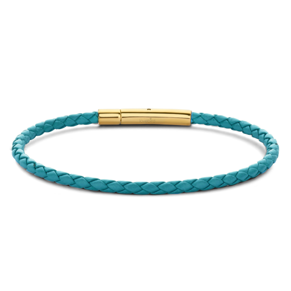 Lovebird Leder-Armband Edelstahl IPG - Dunkeltürkis