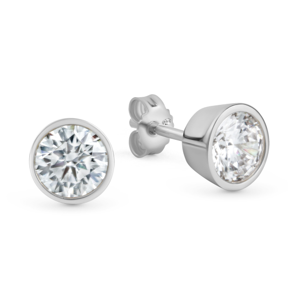 Ohrstecker mit Zirkonia Silber 925 rhodiniert - Ø 6,5mm