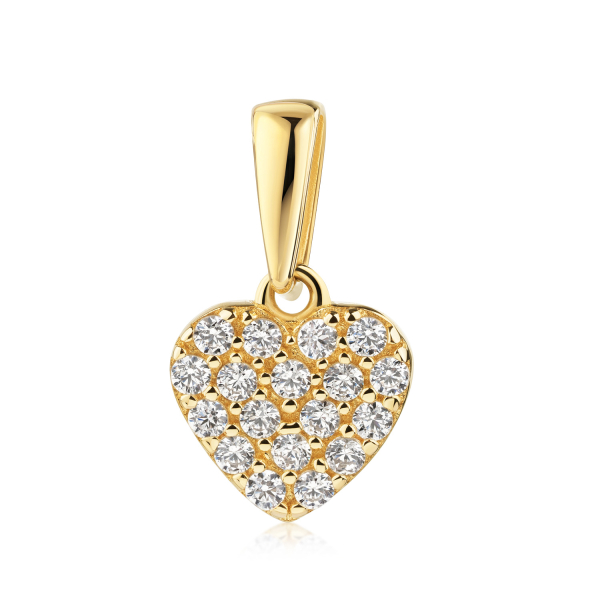 Anhänger Herz Gold 333 - 17 Zirkonia - 7x7mm