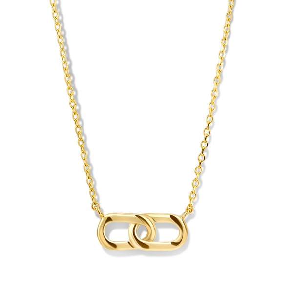 Collier mit Glieder-Anhänger Gold 585 - Zwischenteil 10x14mm