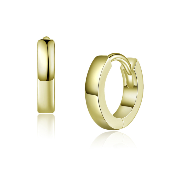 Klappcreolen Silber 925 vergoldet - Ø 11mm - 2,2mm breit