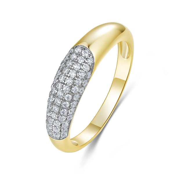 Ring Zirkonia Silber 925 vergoldet - Schiene 2,3 auf 5,4mm