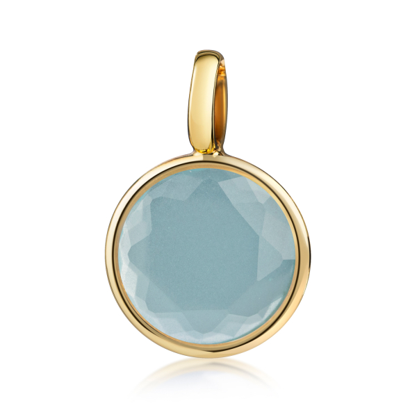Anhänger Kristall Grünblau Gold 333 - Ø 8mm