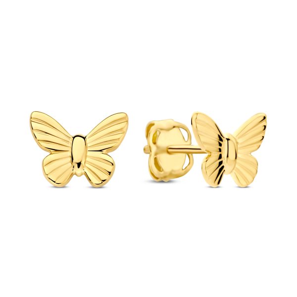 Ohrstecker Schmetterling Gold 585 - Glänzend - 6,5x5,0mm