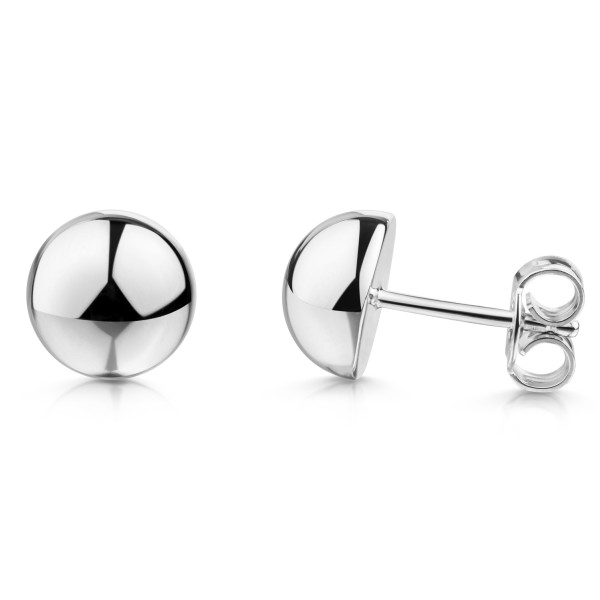 Ohrstecker Halbkugel Silber 925 - Hochglanz - Ø 10,5mm