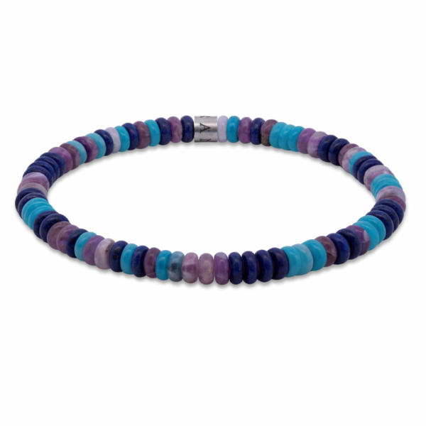 Frank 1967 Armband Disc Beads Edelstahl IPS - Hellblau, Blau, Flieder