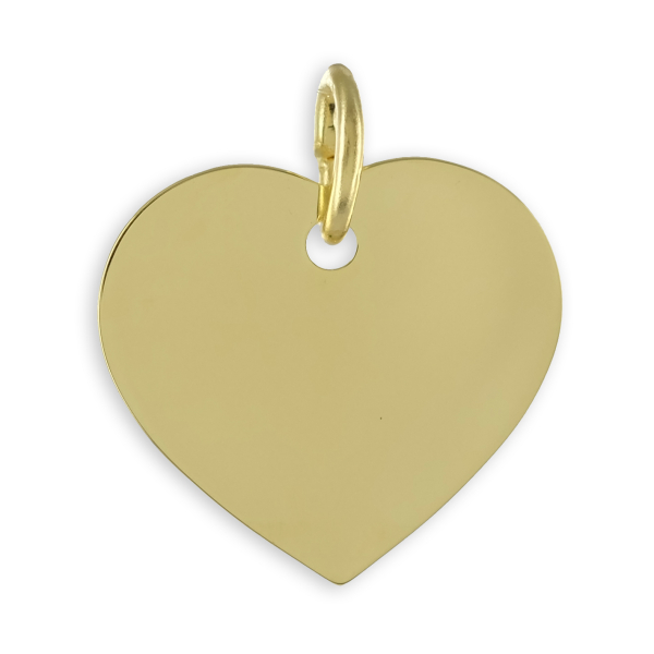 Gravurplatte Herz Gold 333 - 14x13mm