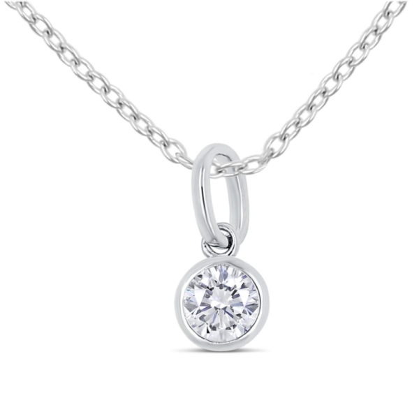 Lovebird Collier mit Zirkonia 101 Facetten 5mm Silber 925 rhodiniert - Anhänger 6,3mm