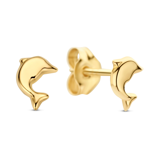 Ohrstecker Delphin Gold 585 - Hochglanz - 5,50x3,80mm
