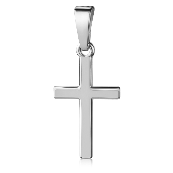 Anhänger Kreuz Silber 925 rhodiniert - Glänzend - 15mm