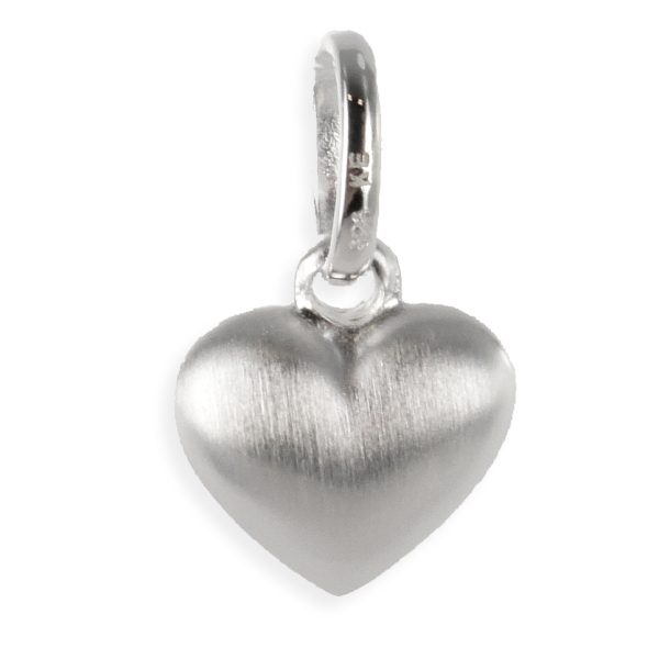 Anhänger Herz Silber 925 - Matt - 10,5x9,5mm