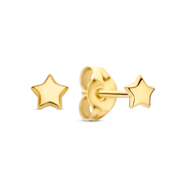 Ohrstecker Stern Gold 585 - Hochglanz - 3,2mm
