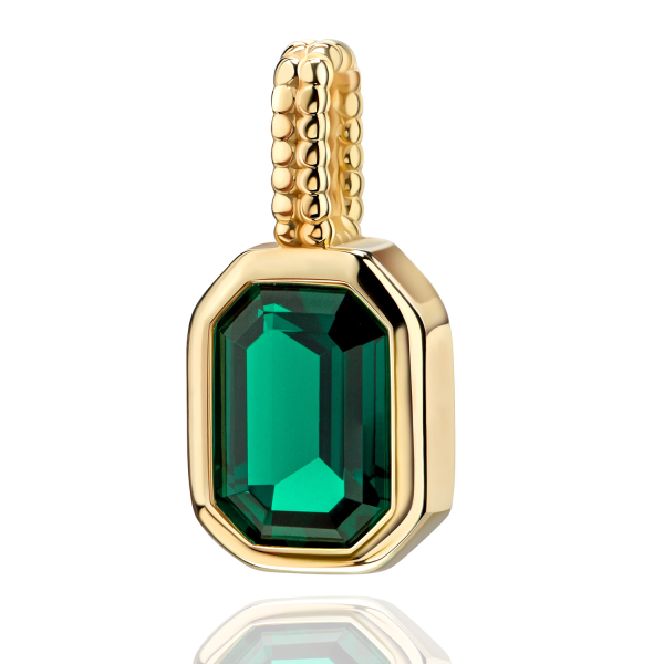 Anhänger Octagon Zirkonia Dark Afghan Tourmaline Gold 333