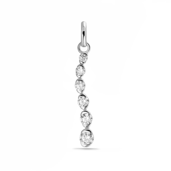 Anhänger Silber 925 rhodiniert - 6 Zirkonia - Hochglanz