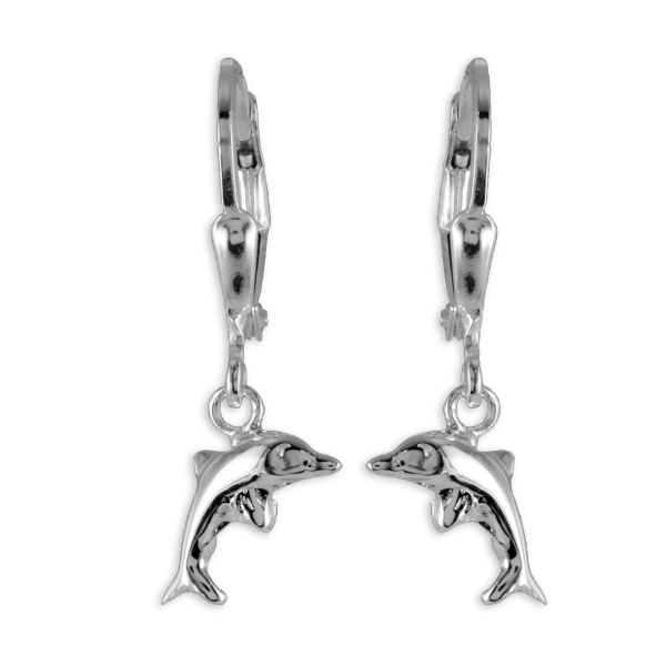 Ohrhänger Delphin Silber 925 - Vollplastisch - 9x4mm