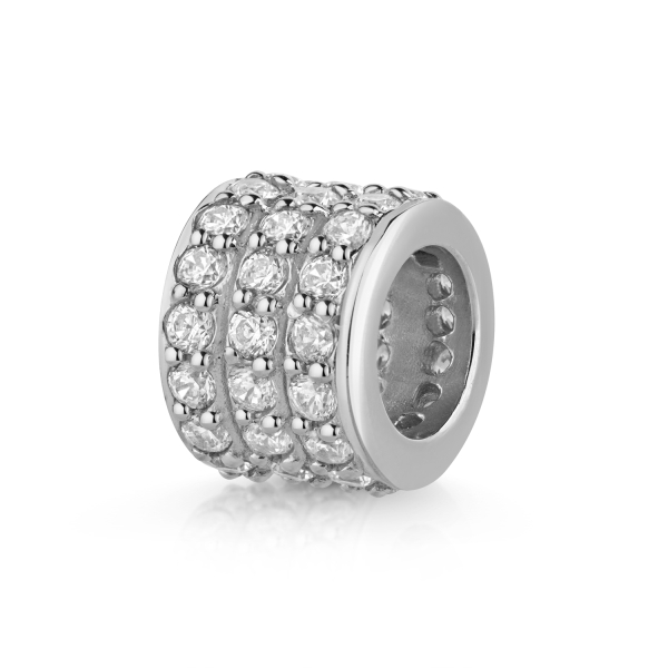 Charm Divider Silber 925 - 45 Zirkonia - Ø 8mm
