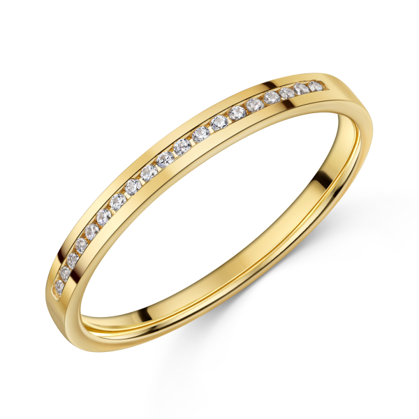 Lovebird Memory Ring Gelbgold 333 - 19 Zirkonia - 2,2mm breit