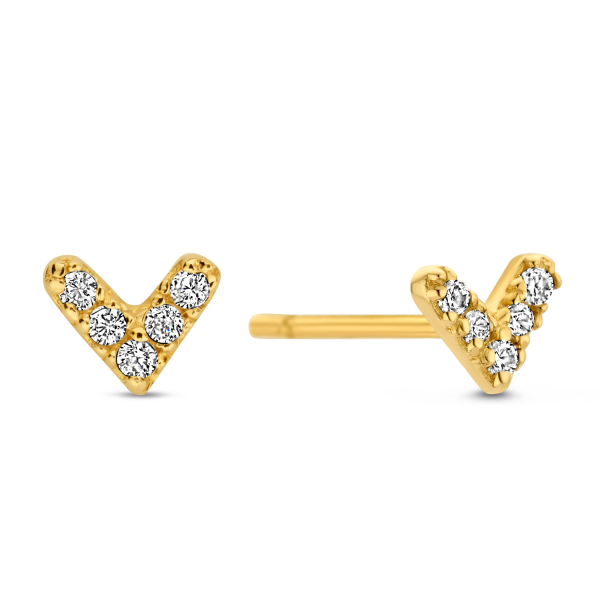 Ohrstecker Gold 585 - 10 Zirkonia - 4,4x3,6mm