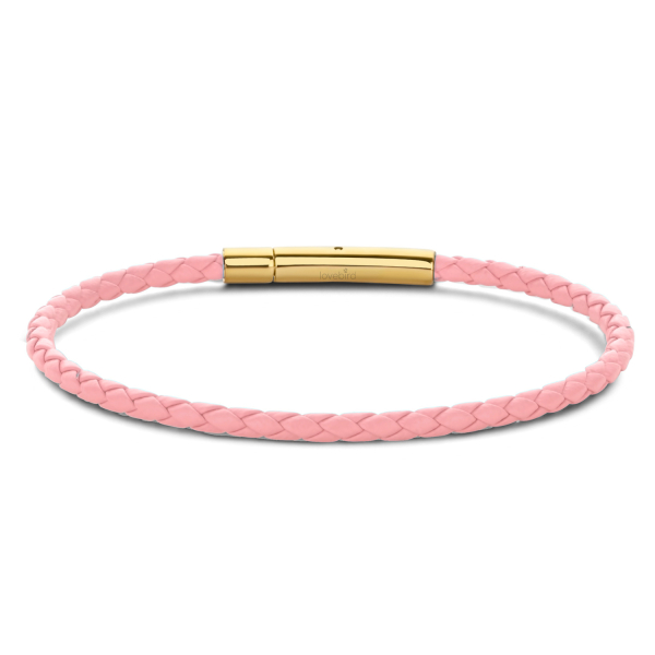 Lovebird Lederarmband Rosé Edelstahl - Goldfarbene IP-Beschichtung