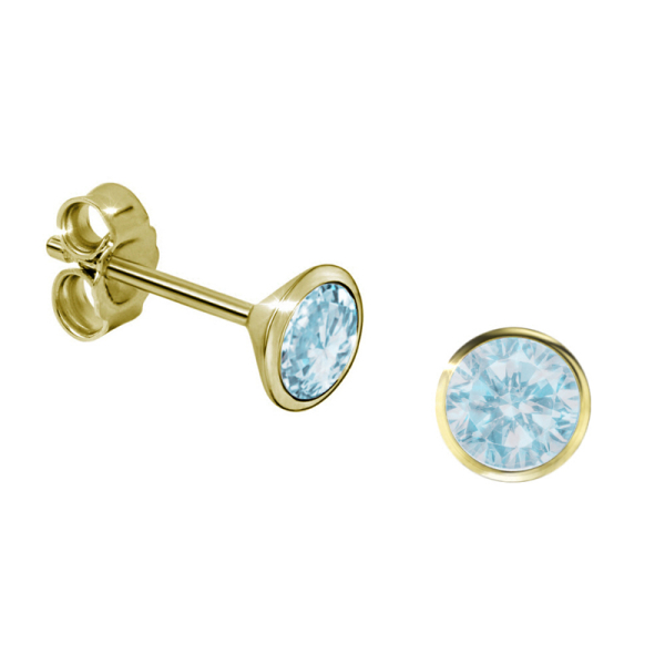 Ohrstecker Blautopas Gold 333 - Ø 4,5mm