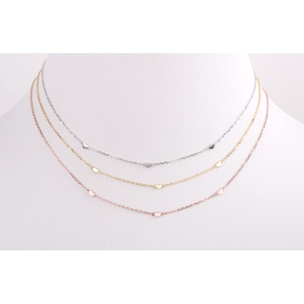 Collier mit 3 Herzen Silber 925 rosévergoldet - 38/40/42cm - Bild 3