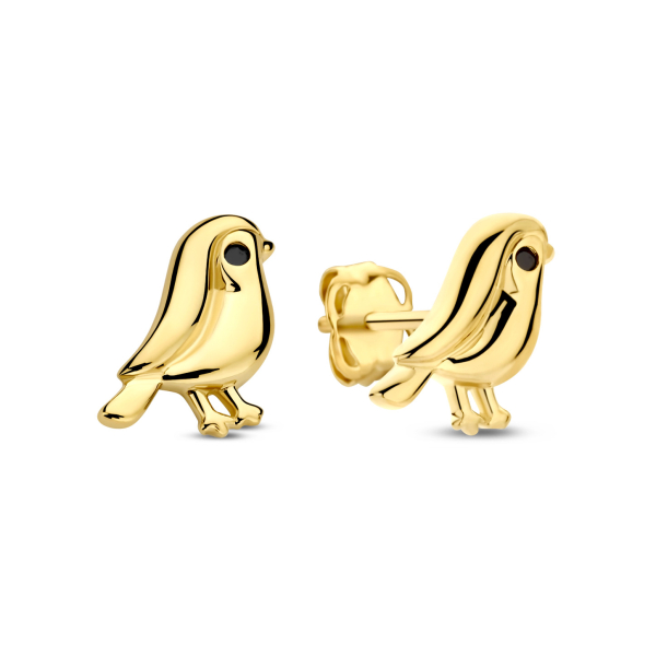 Ohrstecker Vogel Gold 585 - Glänzend