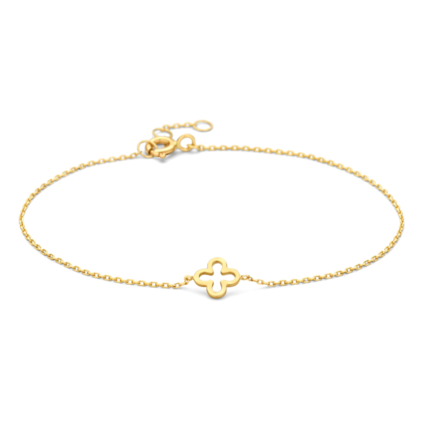 Armband Anhänger Klee Gold 585 - Ankerkette