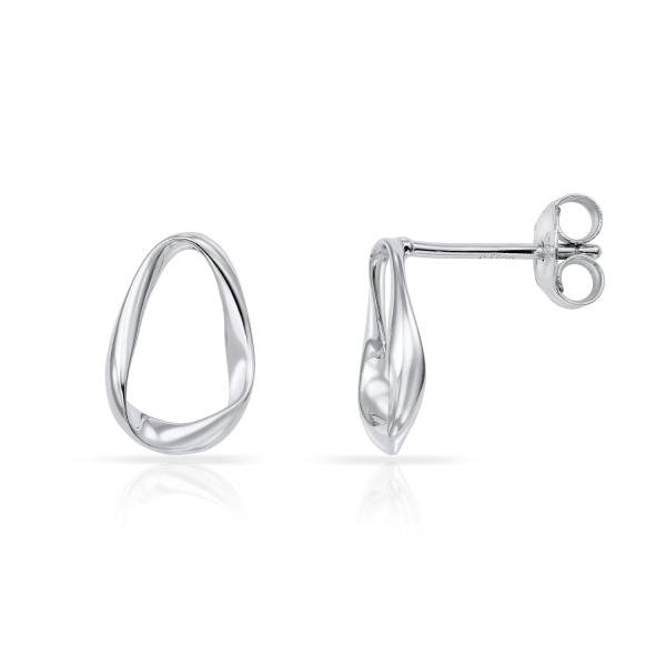 Ohrstecker Organic Style Silber 925 rhodiniert - 12x8,5mm