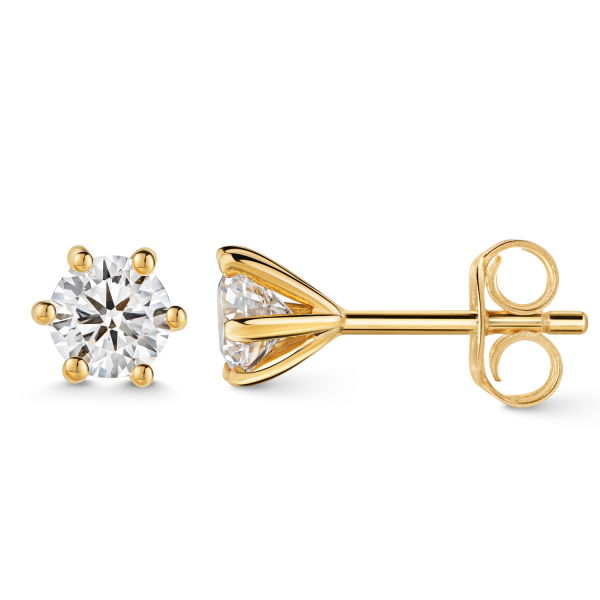 Lovebird Ohrstecker Gelbgold 585 - Lab Grown Brillanten 1,00 ct - 6 Stotzen Fassung
