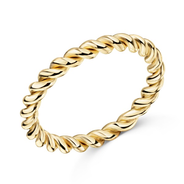 Ring Twisted Silber 925 vergoldet - 3,0mm breit