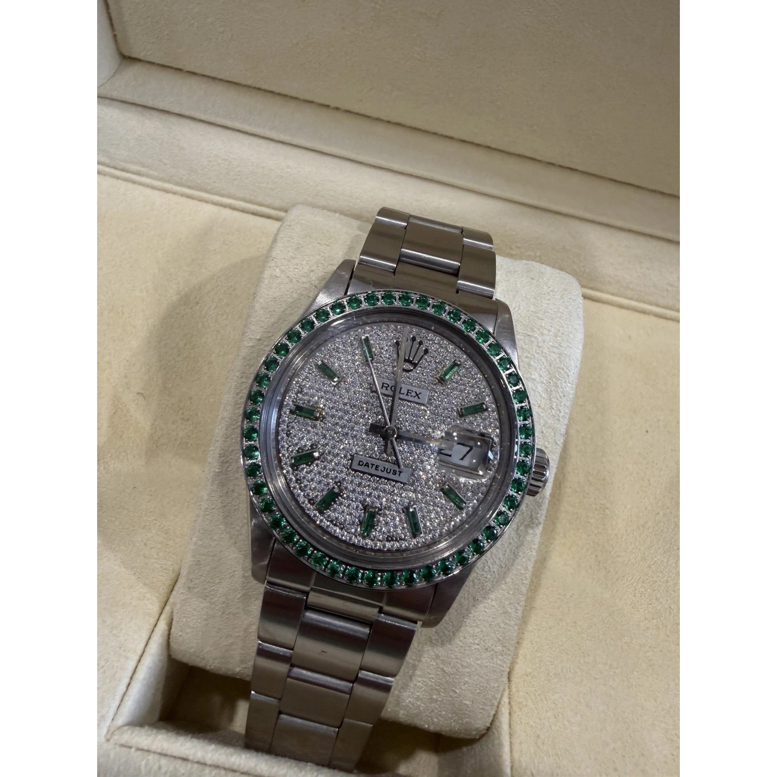 Rolex Datejust 16030 36mm - Custom Green Pavé - Automatik - 1983 - Bild 2