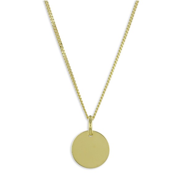 Collier mit Gravurplatte Silber 925 vergoldet - Platte 10mm - Bild 2
