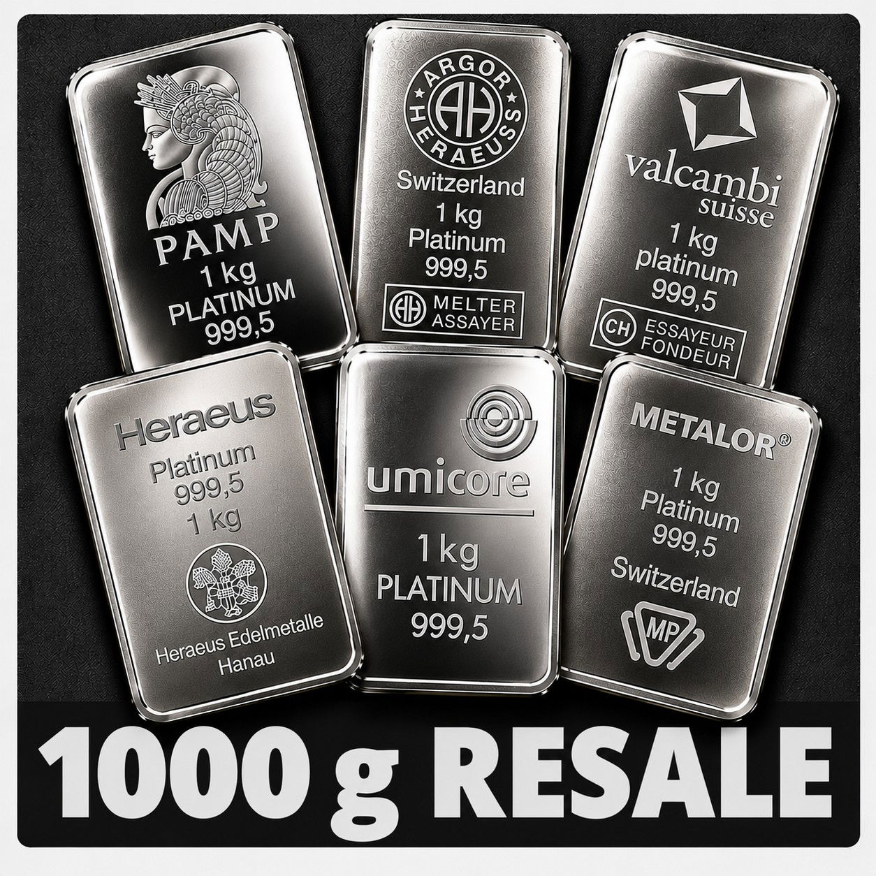 1000g Platinbarren - Feinplatin - 1kg Physisches Edelmetall