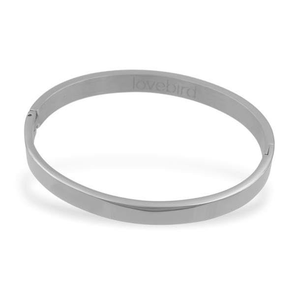 Lovebird Armreif Edelstahl IPS - 6mm breit - Gravur
