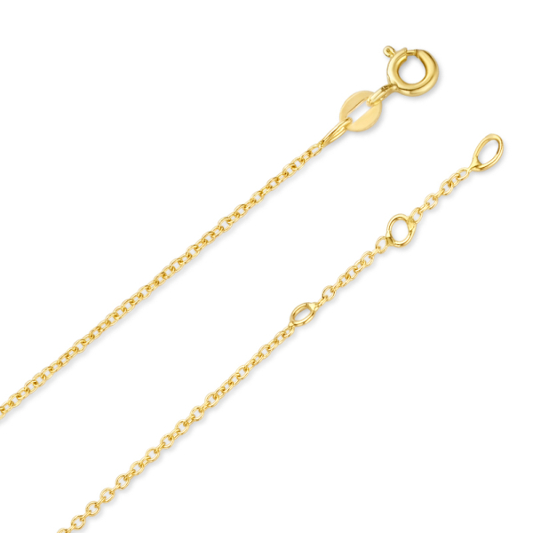 Ankerkette Gold 585 - 1,3mm breit - 2 Zwischenösen