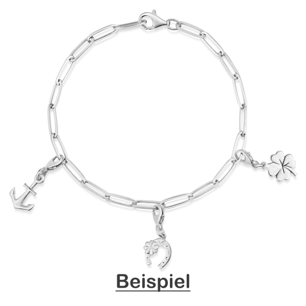 Charm Hufeisen mit Kleeblatt Silber 925 - Bild 2