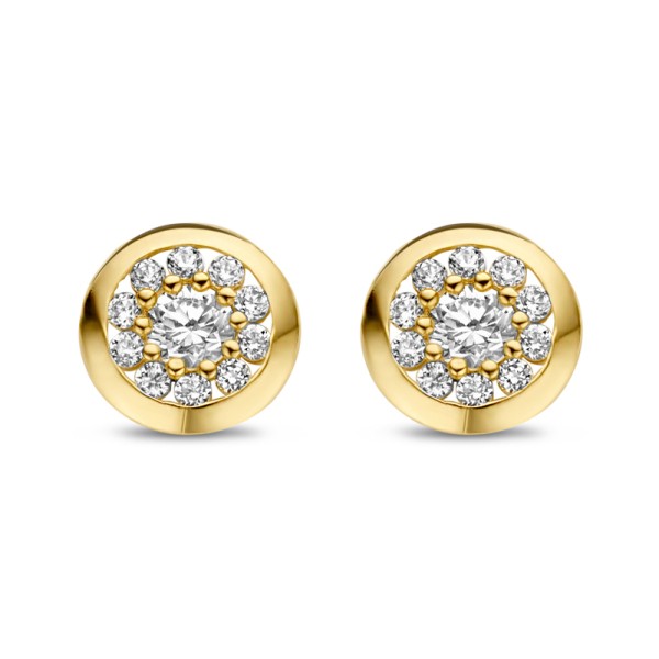 Ohrstecker Gold 585 - 22 Zirkonia - Ø 6mm