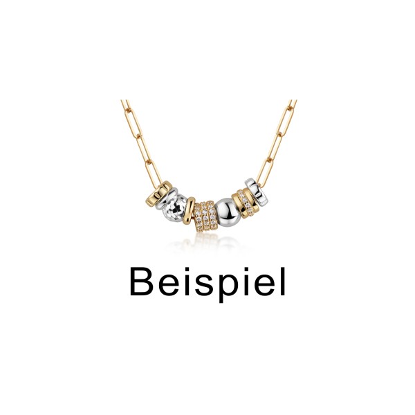 Charm Divider Silber 925 vergoldet - 45 Zirkonia - Ø 8mm - Bild 2