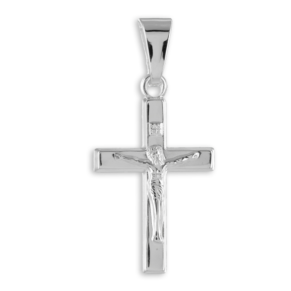 Kreuzanhänger mit Korpus Silber 925 - 24x12mm