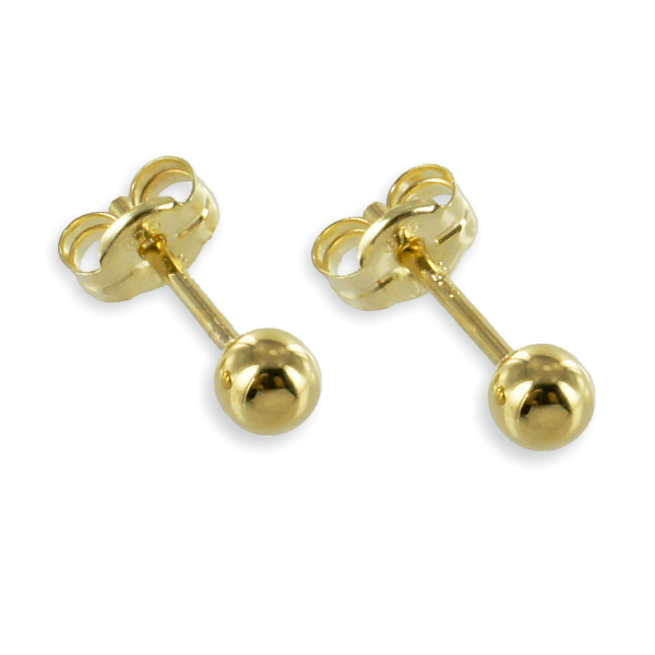 Ohrstecker Kugel Gold 333 - Hochglanz - 3mm