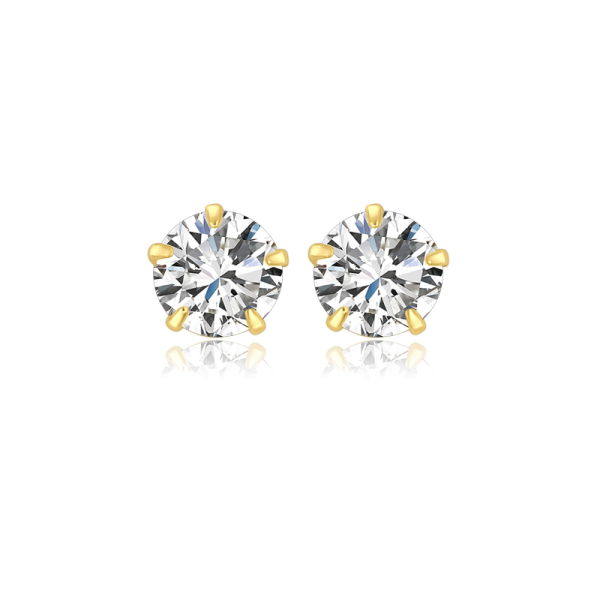 Lovebird Ohrstecker Silber 925 vergoldet - Zirkonia 3mm - 5 Stotzen Fassung