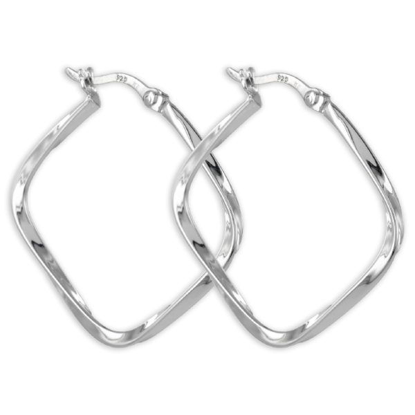 Creolen Silber 925 rhodiniert - 35x35mm - 2mm breit