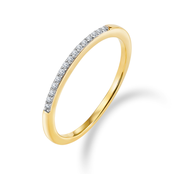 Damenring Gold 333 teilrhodiniert - 15 Zirkonia