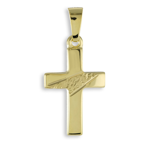 Kreuzanhänger strukturiert Gold 333 - 22x11mm