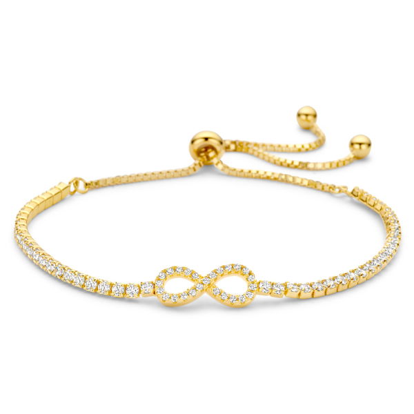Armband Endless Silber 925 vergoldet - 71 Zirkonia
